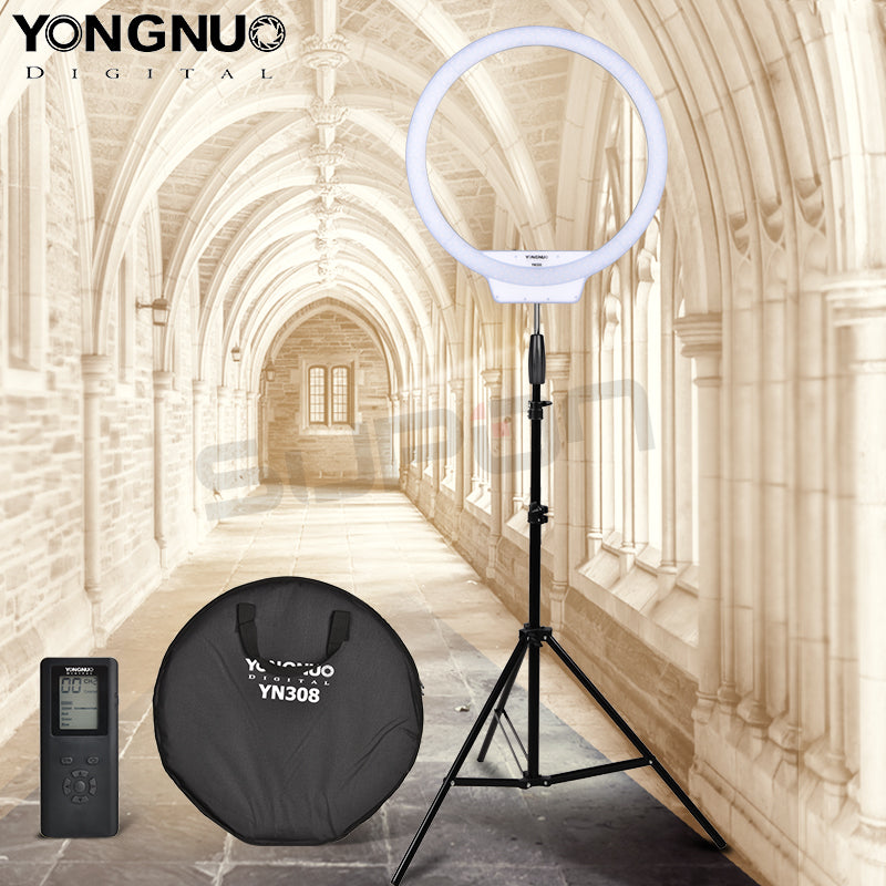 Yongnuo YN308 Bi-Color Selfie Ring Light  Led Studio Lights Photography 5500K Temperature Video Light Camera Photo Accessories