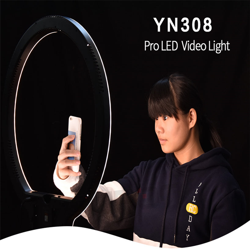 YongNuo YN308 Selfie Ring Light 5500K Write Color Bi-Color Temperature Remote Wireless LED Video Light led lamp
