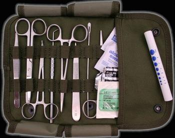 Fatigue green outdoor survival suture zip up kit