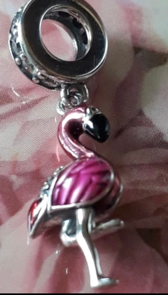 Pink Flamingo Sterling Silver Charm 🦩