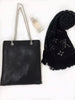Retro Arm Candy Black Rivet Stainless Hardware Luxury Handbag