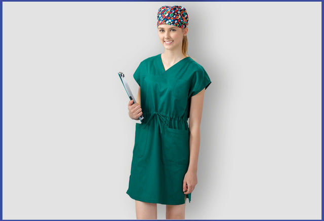 New Arrival 100% Cotton Scrub Dress Cloth Medical Female Nurse Uniform Dress Operating Room Scrub Clothes Skirt Medical Cloth Dark Green / M New Arrival 100% Cotton Scrub Dress Cloth Medical Female Nurse Uniform Dress Operating Room Scrub Clothes Skirt Medical Cloth Dark Green / M