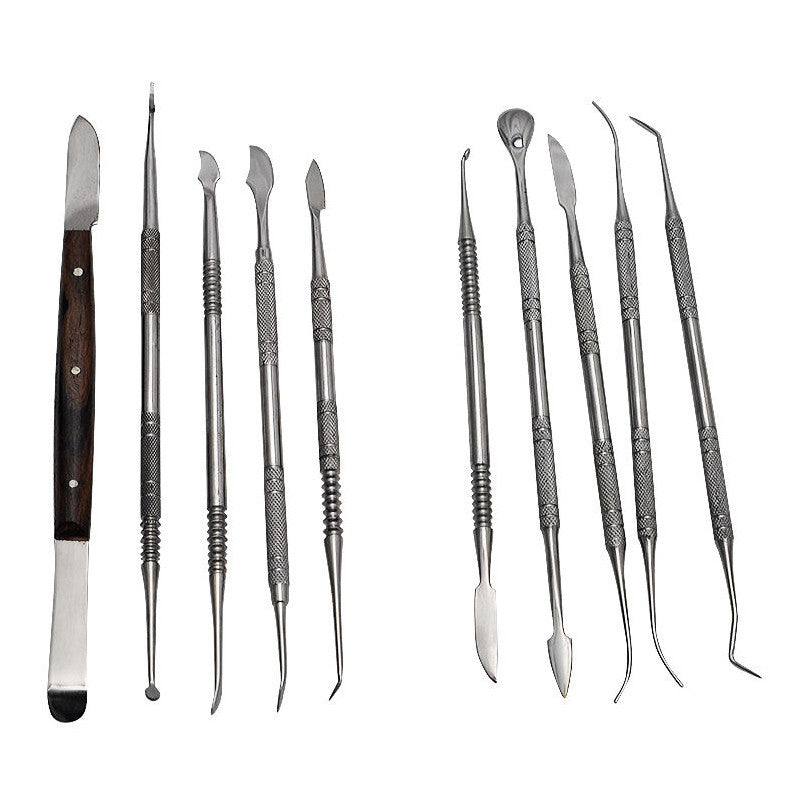 10Pcs/ Set New Stainless Steel Wax Carving Dentist Surgical Dental Lab Kit Teeth Tool Set High Quality