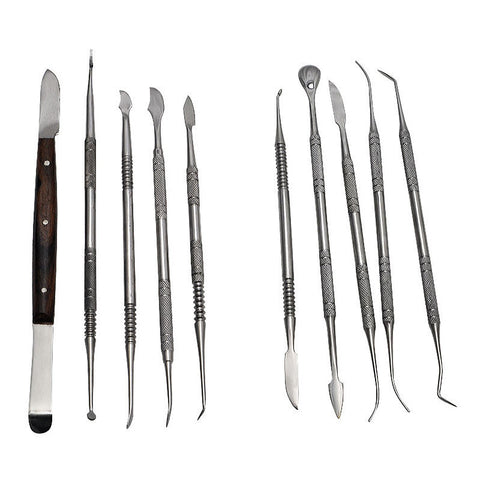 10Pcs/ Set New Stainless Steel Wax Carving Dentist Surgical Dental Lab Kit Teeth Tool Set High Quality