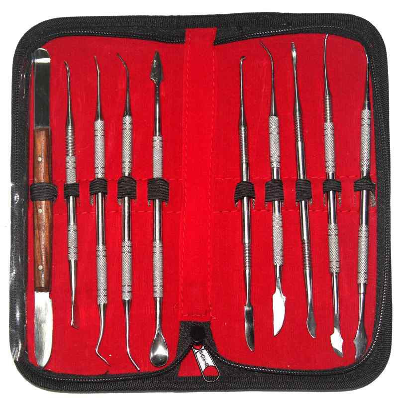 10Pcs/ Set New Stainless Steel Wax Carving Dentist Surgical Dental Lab Kit Teeth Tool Set High Quality