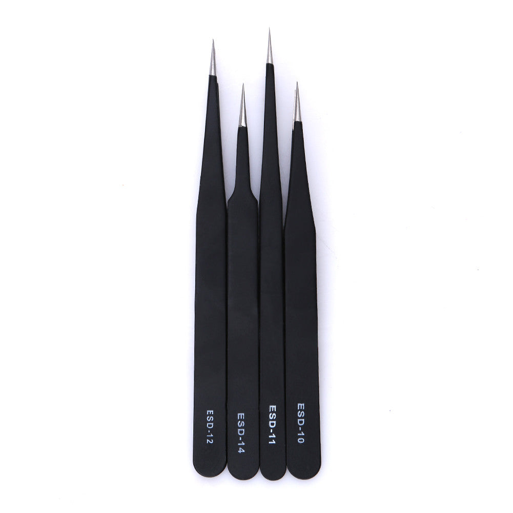 6pcs/Set Stainless Steel Anti-static Tweezers Maintenance Repair Tool Kits Anatomical Surgical Anti-Magnetic Tool