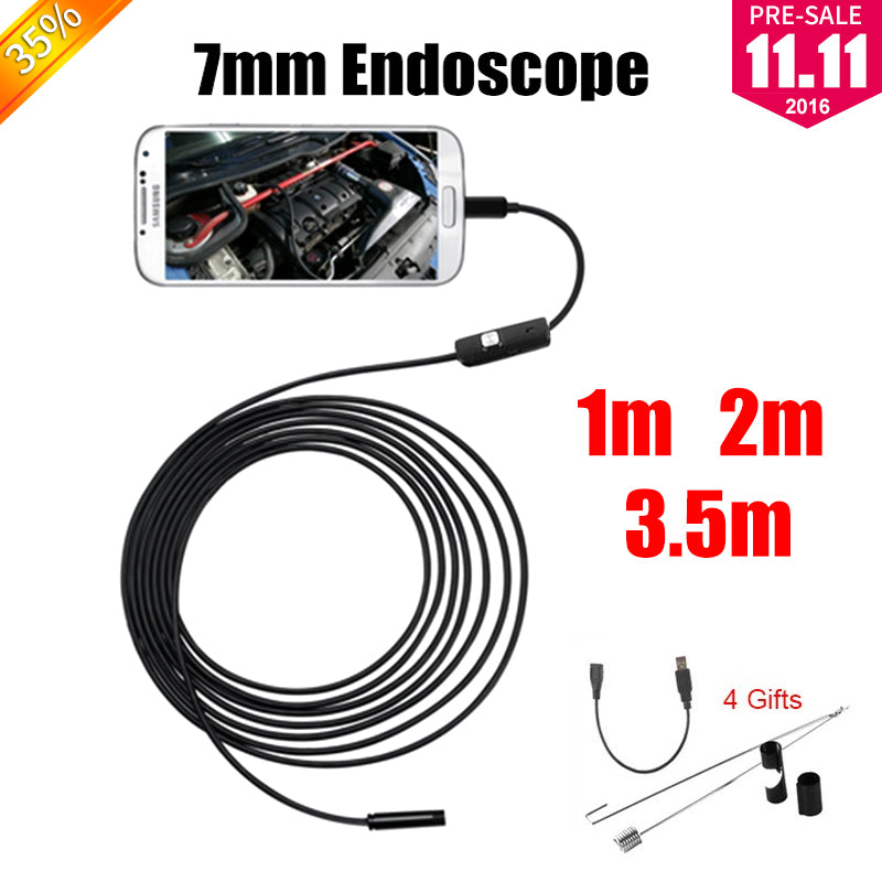 Antscope Endoscope 7mm Mini USB Android Endoscope Camera 1M 2M 3.5M Waterproof Car Inspection Snake Tube USB Endoskop Camera