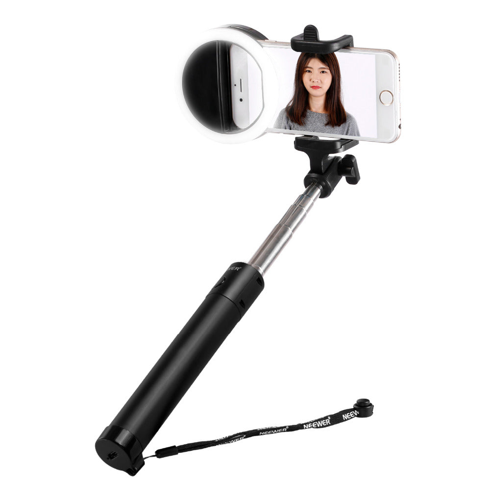 Hollywood Selfie Stick with LED Ring Light