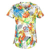 Hennar women scrub top with V neck short sleeve 100% cotton surgical scrubs top
