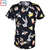 Hennar women scrub top with V neck short sleeve 100% cotton surgical scrubs top