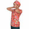 Hennar women scrub top with V neck short sleeve 100% cotton surgical scrubs top