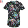 Hennar women scrub top with V neck short sleeve 100% cotton surgical scrubs top