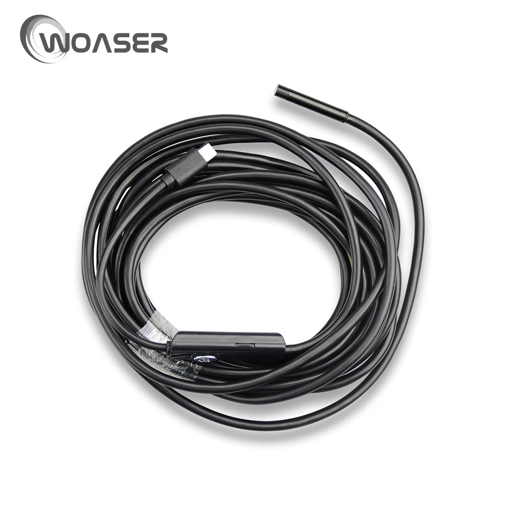 WOASER 5.5mm Lens Waterproof Endoscope Camera Micro 2 IN 1 USB OTG cable 1M 2M 5M cable with IR led snake tube for Android & PC