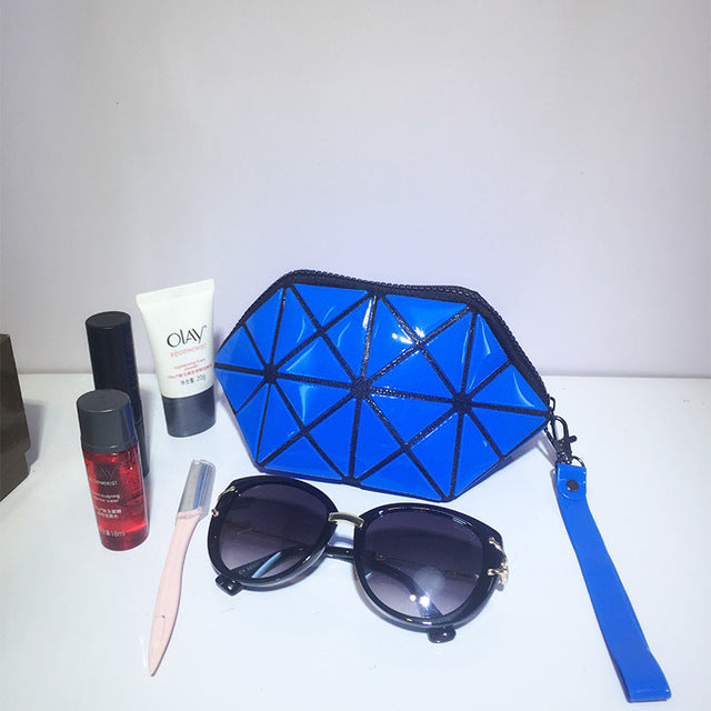2018 New Handbags Folding Messenger Bag Women Make Up Bag Laser Diamond Bags Geometry Envelope Clutch Phone Small Bag