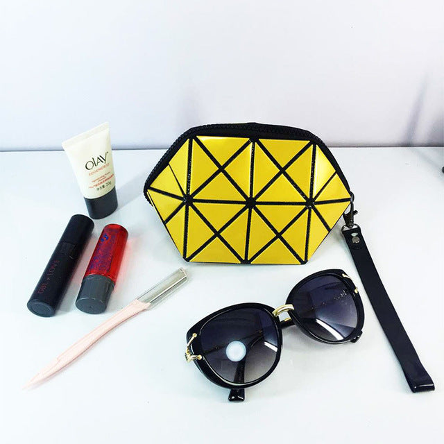 2018 New Handbags Folding Messenger Bag Women Make Up Bag Laser Diamond Bags Geometry Envelope Clutch Phone Small Bag