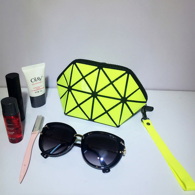 2018 New Handbags Folding Messenger Bag Women Make Up Bag Laser Diamond Bags Geometry Envelope Clutch Phone Small Bag