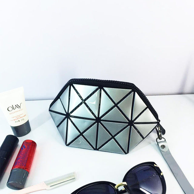 2018 New Handbags Folding Messenger Bag Women Make Up Bag Laser Diamond Bags Geometry Envelope Clutch Phone Small Bag
