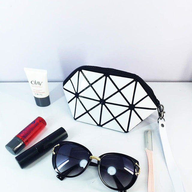 2018 New Handbags Folding Messenger Bag Women Make Up Bag Laser Diamond Bags Geometry Envelope Clutch Phone Small Bag