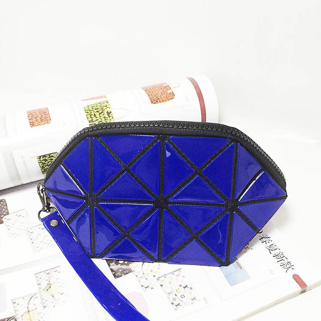 2018 New Handbags Folding Messenger Bag Women Make Up Bag Laser Diamond Bags Geometry Envelope Clutch Phone Small Bag