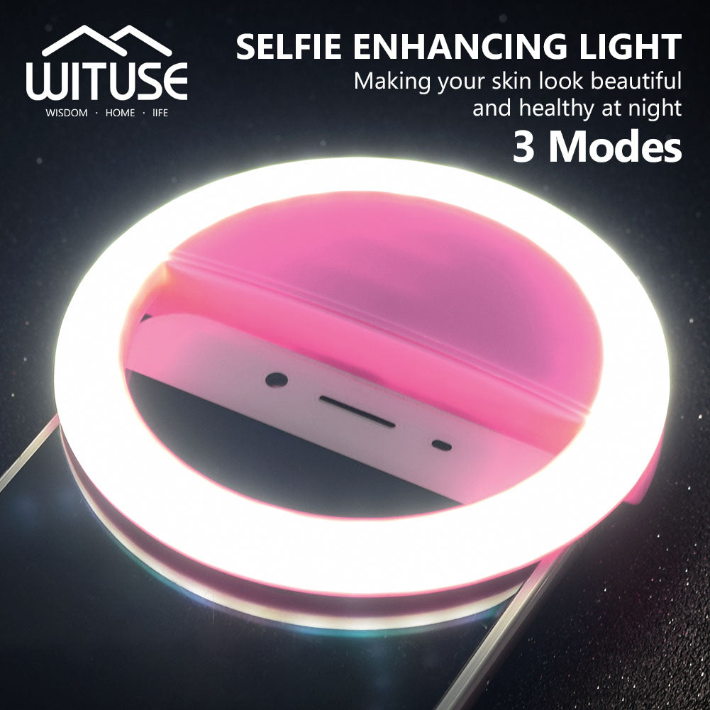 USB charge LED Selfie Ring Light for Iphone Supplementary Lighting Night Darkness Selfie Enhancing Universal Smart phone