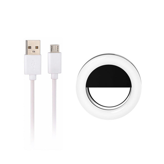 LED Flash Selfie Ring Light Supplement Brightness for Youtube Vlogger shows Universal Clip-on