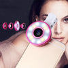 SELFIE RING LED LIGHT WITH WIDE ANGLE LENS CLIP ON SMART PHONE USB RECHARGEABLE