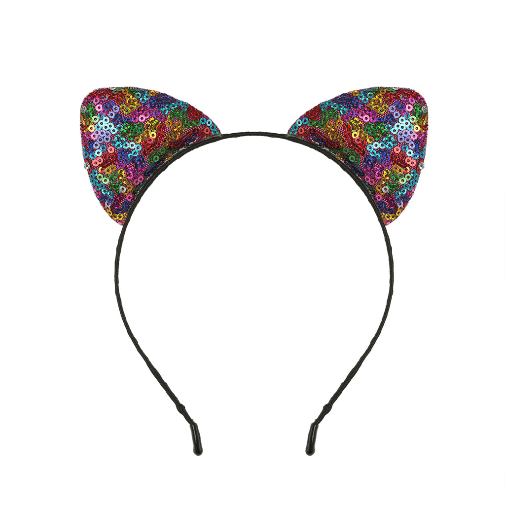 Cat Ear Multicolored Sequin Hairband