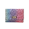Ombre Rainbow Glitter Trifold Wallet